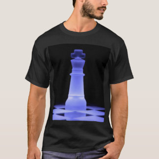 Blue Glowing King Chess Piece T-Shirt