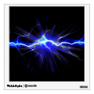 Blue glowing lightning or electricity wall decal