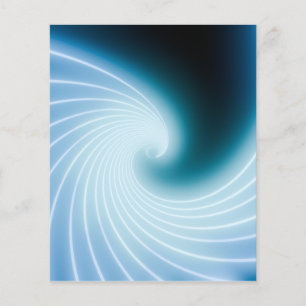 Blue glowing neon line art wave flyer