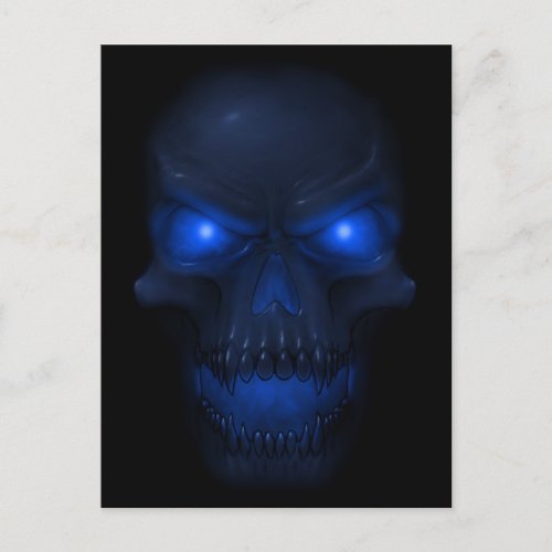 Blue Glowing Skull Postcard
