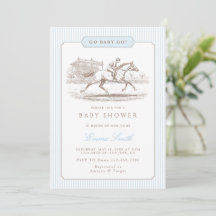 Blue Go Baby Go Derby Baby Shower Preppy Classic 