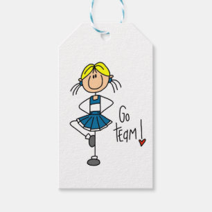 Blue Go Team Cheerleader Gift Tags