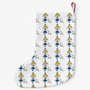 Blue Go Team Cheerleader Small Christmas Stocking
