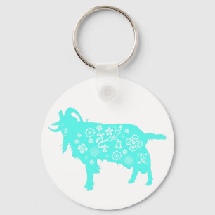 Blue Goat Vietnamese Chinese Year Zodiac Keychain