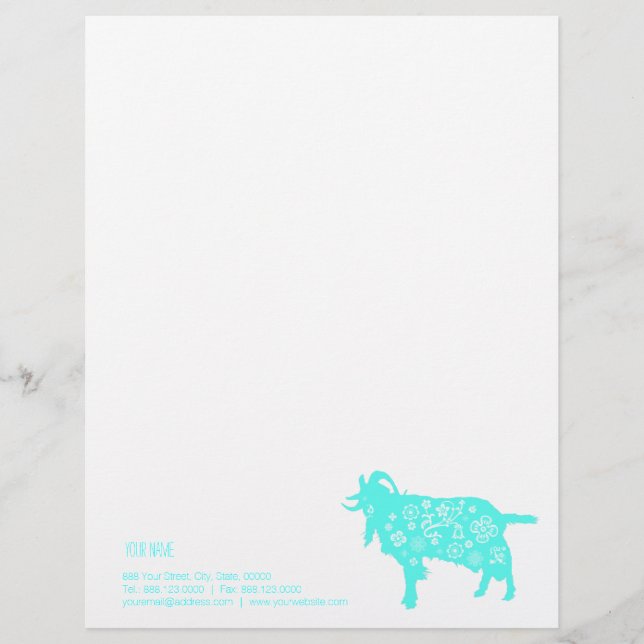 Blue Goat Vietnamese Chinese Year Zodiac name LH Letterhead (Front)