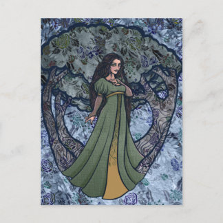 Blue Goddess Woods Pagan Art Nature Goddesses      Postcard
