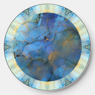 blue gold abstract scifi orb earth wireless charger