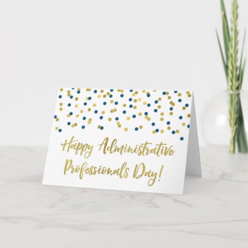 Blue Gold Administrative Professionals Day Card