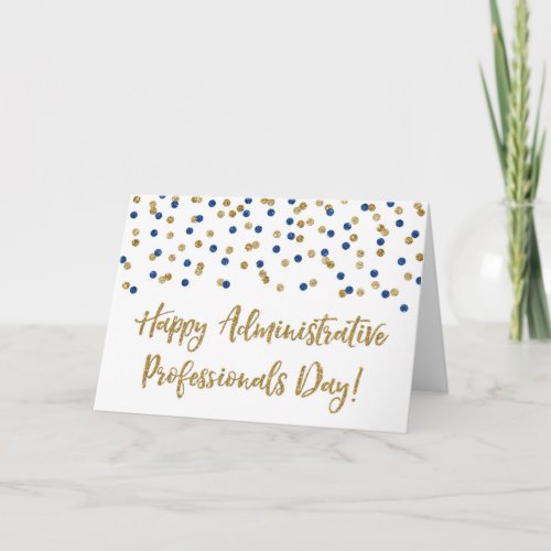 Blue Gold Administrative Professionals Day Card