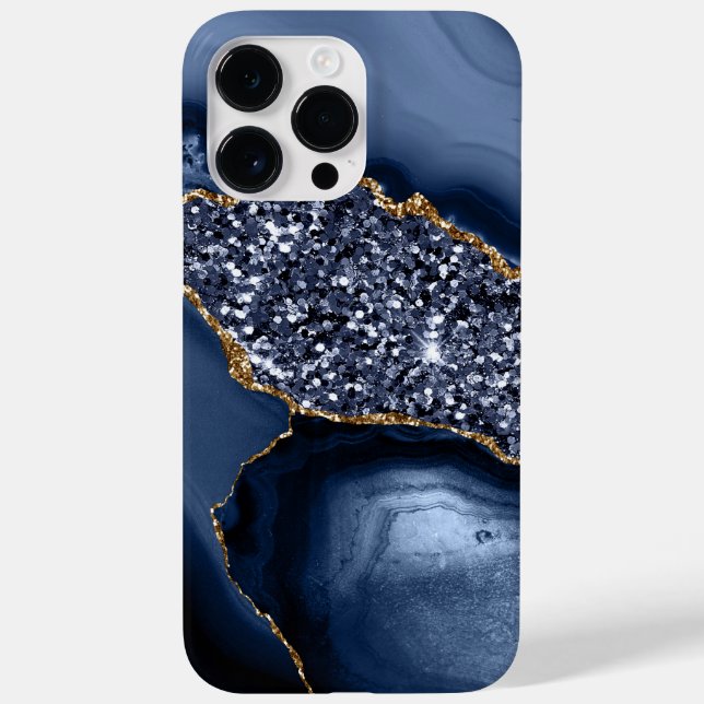 BLUE & GOLD AGATE PATTERN Case-Mate iPhone CASE (Back)