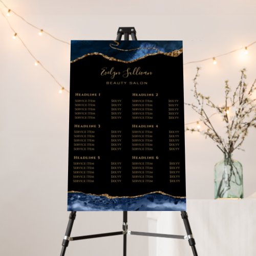 Blue Gold Agate Price List Foam Board