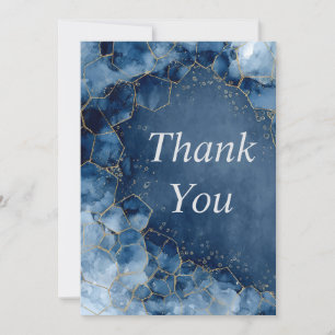 Blue & Gold Agate Thank You Card