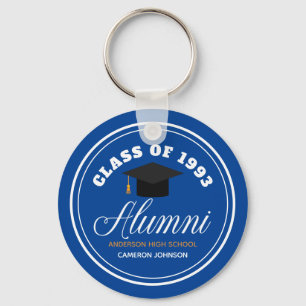 Blue Gold Alumni School Reunion Personalized Keychain