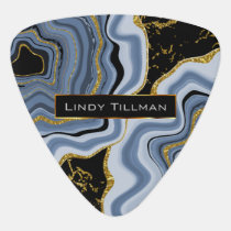 Blue, Gold and Black Agate Geode Stone 🎸 Guitar Pick Blue, Gold and Black Agate Geode Stone 🎸 Guitar Pick