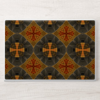 Blue, Gold and Red Modern Geometric Pattern HP Laptop Skin