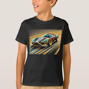 Blue, gold and red racing car T-Shirt