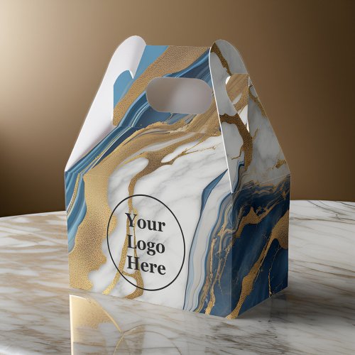 Blue gold and white marble favor boxes