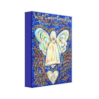 Blue Gold Angel What Cancer Cannot Do Canvas Art