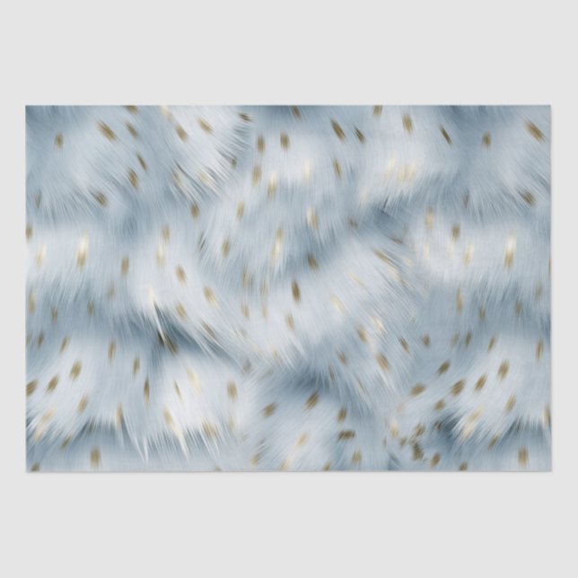 Blue Gold Animal print Tissue Paper (Front)