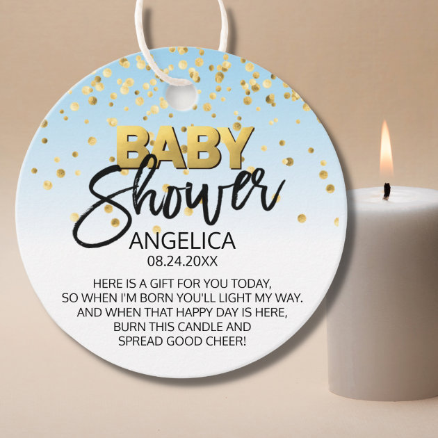 Baby shower hot sale candle tags