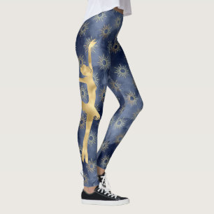 Blue, Gold, Ballerina and Sunshine Pattern Leggings