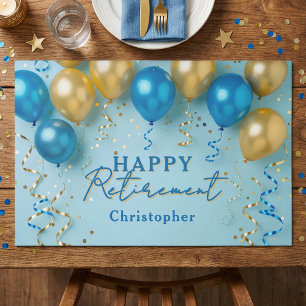 Blue & Gold Balloons Happy Retirement Placemat