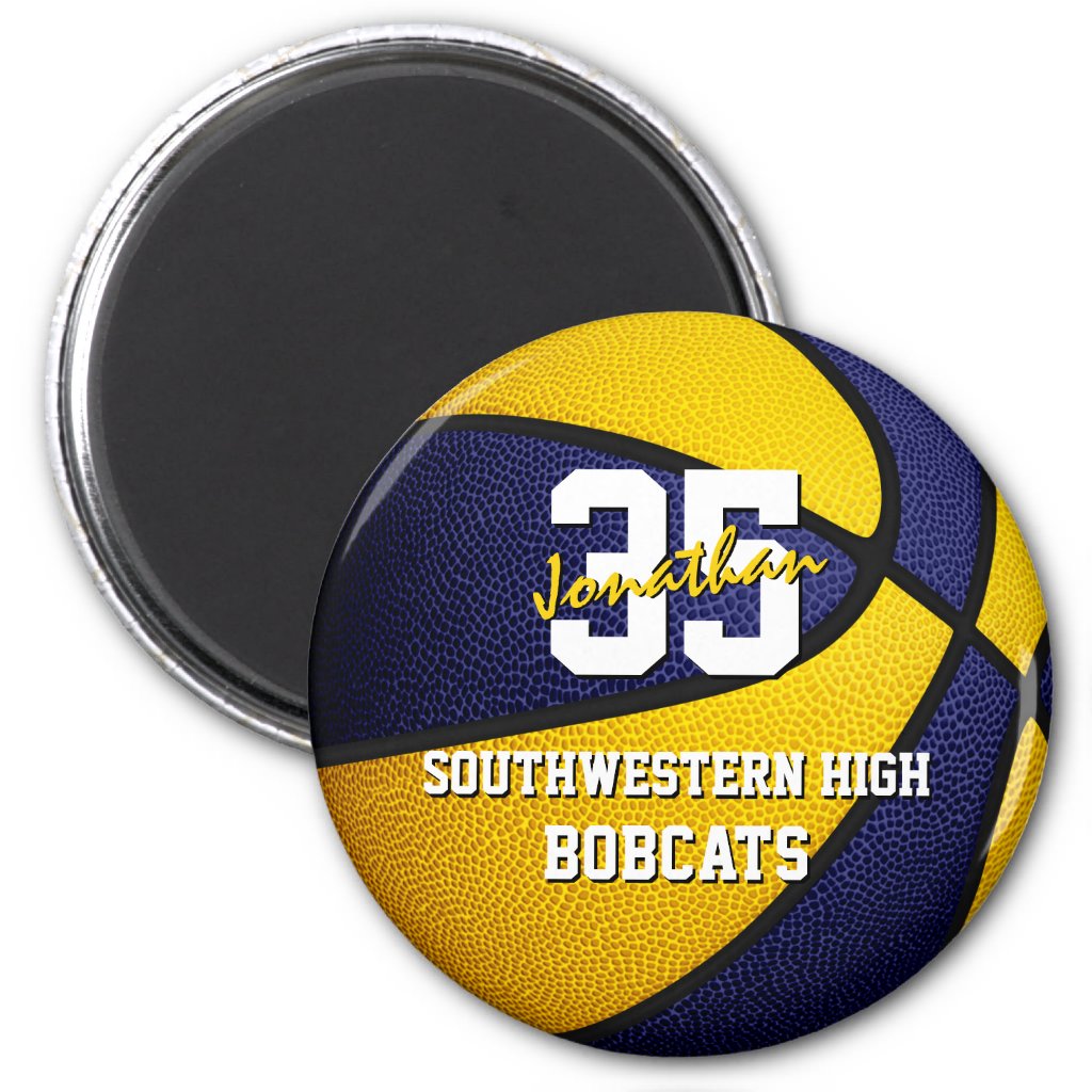 blue gold basketball club team colors magnet