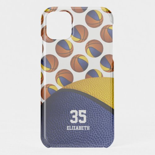 blue gold basketball sports team colors  iPhone 11 case