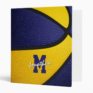 blue gold basketball team colors boys girls 3 ring binder