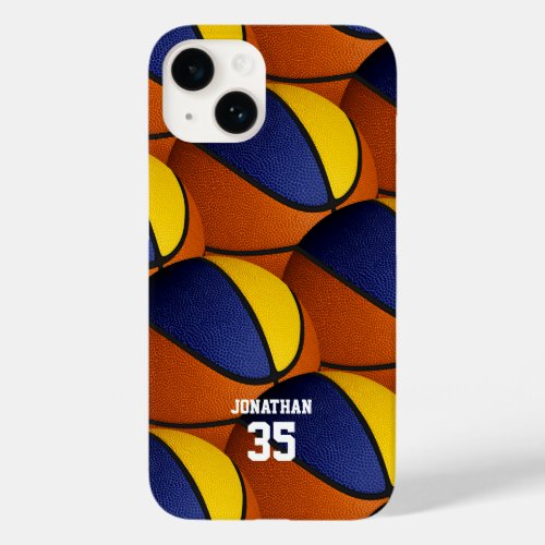 blue gold basketball team colors boys girls Case_Mate iPhone 14 case