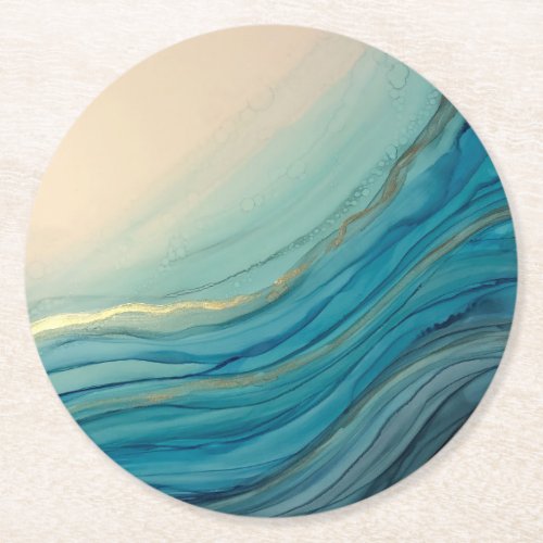 Blue gold beach themed coasters for natural home