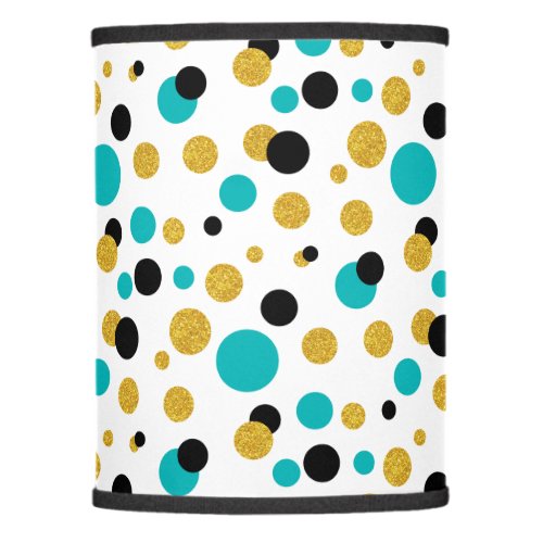 Blue Gold  Black Circles Modern Pattern Lamp Shade