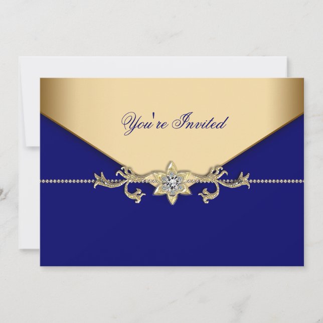 Blue Gold Blue Corporate Party Event Template (Front)