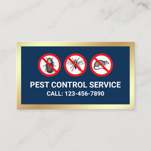 Blue Gold Bugs Removal Pest Control Service Business Card
