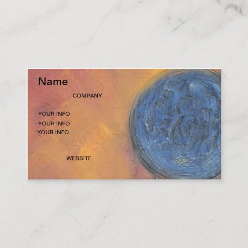Customizable Blue Gold Business Card World