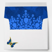 Blue, Gold Butterfly Envelope for Invitations (Back (Bottom))