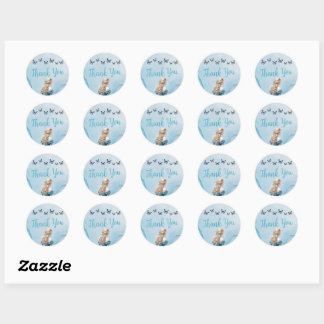 Blue Gold Butterfly Princess Quinceañera Classic Round Sticker