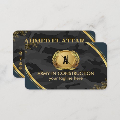 Blue Gold camouflage Professional  Business Card