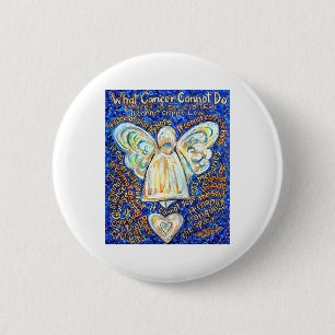 Blue & Gold Cancer Angel Button