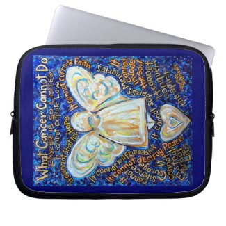 Blue Gold Cancer Cannot Angel Computer Sleeve Bag