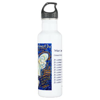 Blue & Gold Cancer Cannot Do Angel Water Bottle