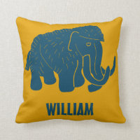 Blue & Gold Cartoon Woolly Mammoth Personalized