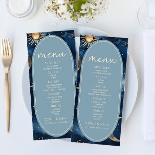 Blue Gold Celestial Elegant Starry Sky Wedding