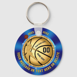Blue Gold Cheap Basketball Gifts for GIRLS Team Keychain
