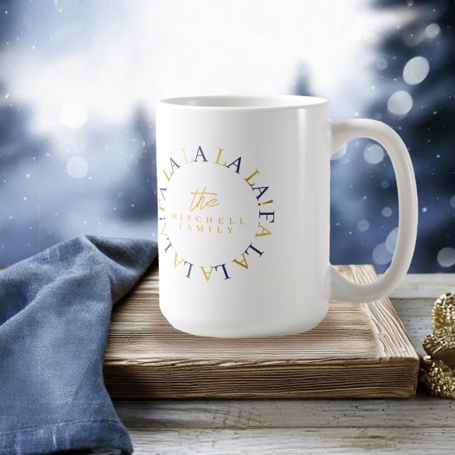 Blue Gold Christmas Fa La La ID1009 Coffee Mug (Creator Uploaded)