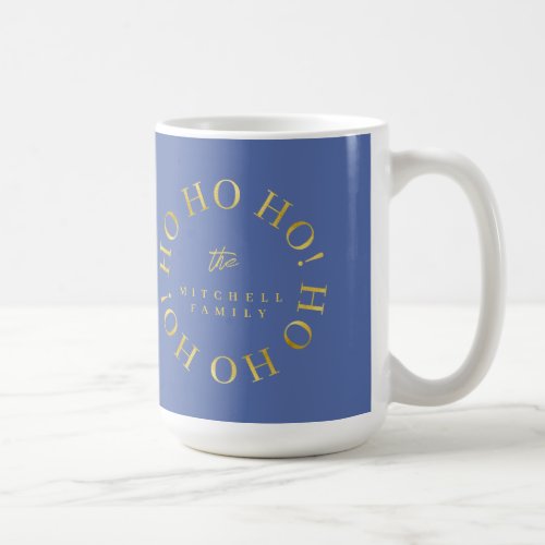 Blue Gold Christmas Ho Ho Ho ID1009 Coffee Mug