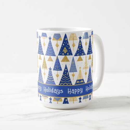 Blue Gold Christmas Merry Pattern25 ID1009 Coffee Mug