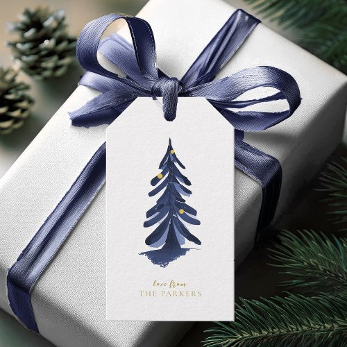 Blue Gold Christmas Pattern10 ID1009 Gift Tags