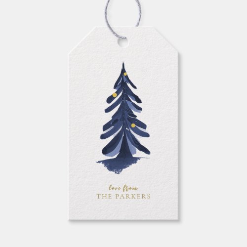 Blue Gold Christmas Pattern10 ID1009 Gift Tags