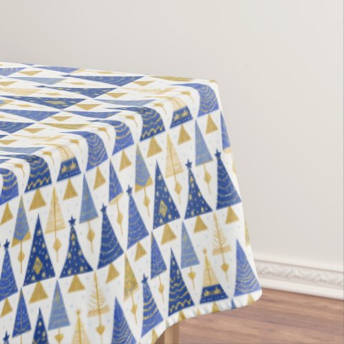Blue Gold Christmas Pattern25 ID1009 Tablecloth